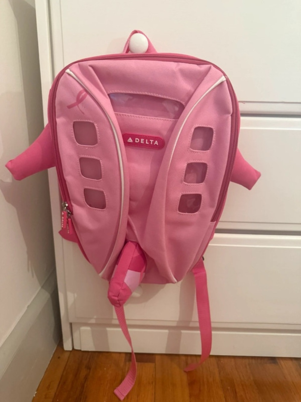 Delta Pink Kids Backpack with Playful Wing Design
